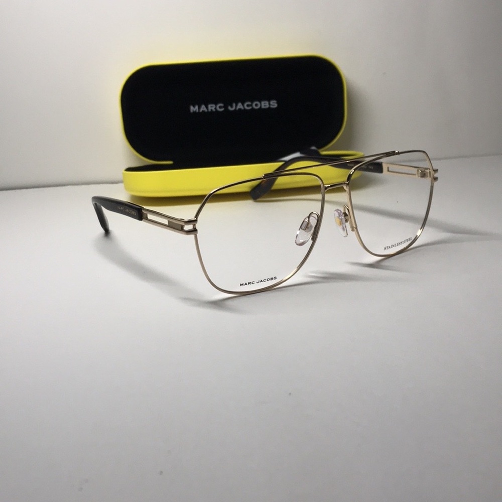 New Authentic Marc Jacobs Gold Aviator Glasses MARC 751 06J 145